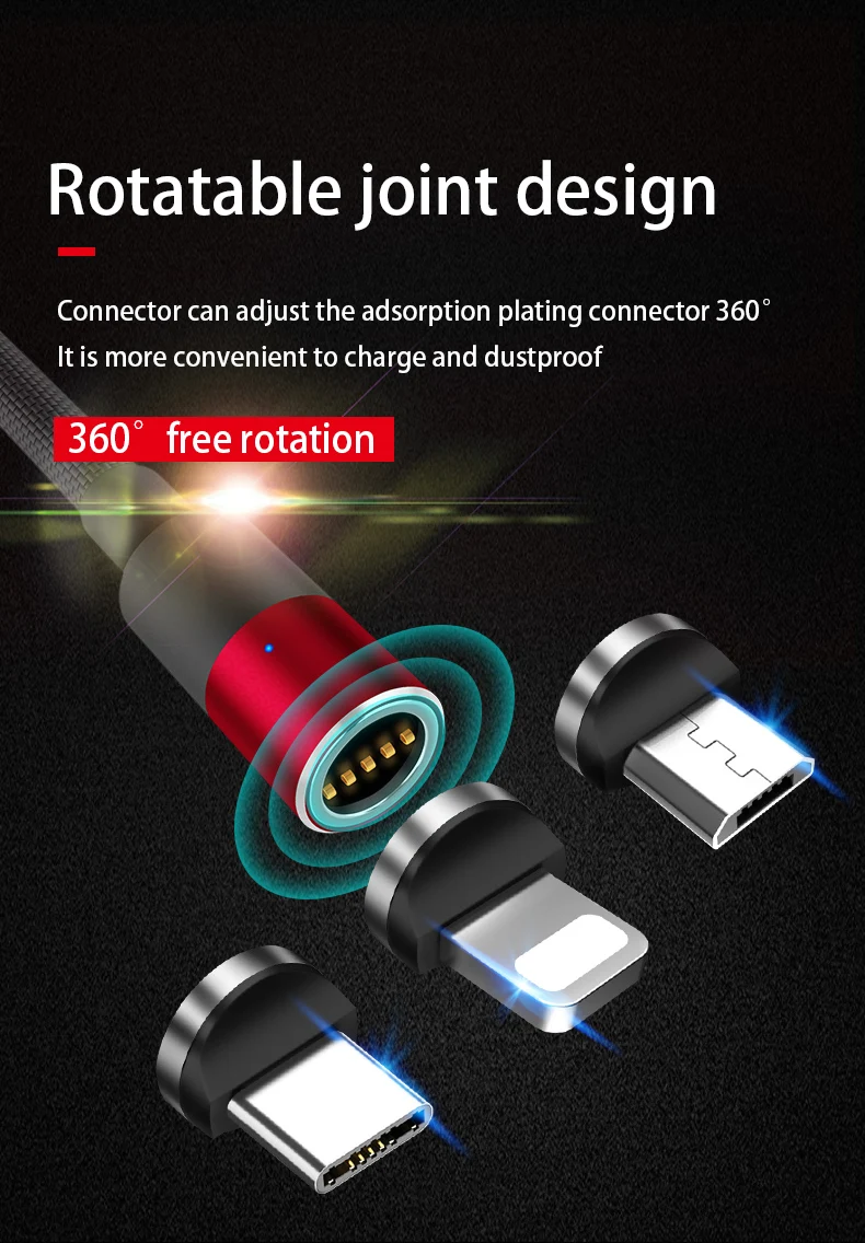 Магнитный зарядный кабель 3A Micro USB C 3 в 1 для iPhone xr xs max магнит Android Синхронизация данных Быстрая зарядка телефонный кабель Автомобильное зарядное устройство