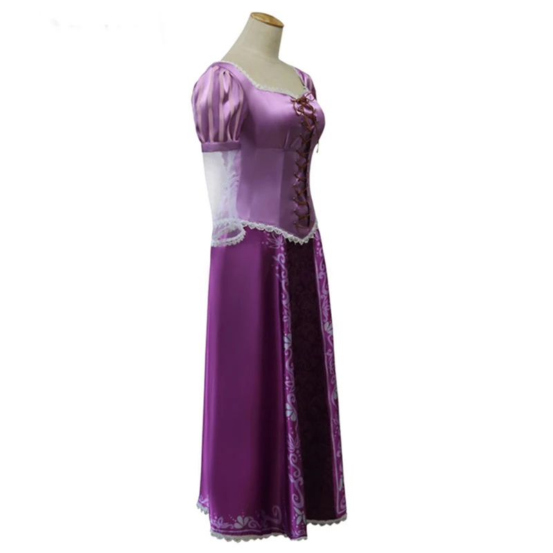 Movie Tangled The Princess Rapunzel Dresses Halloween Party Cosplay Costume Women's Fashion Purple Satin |