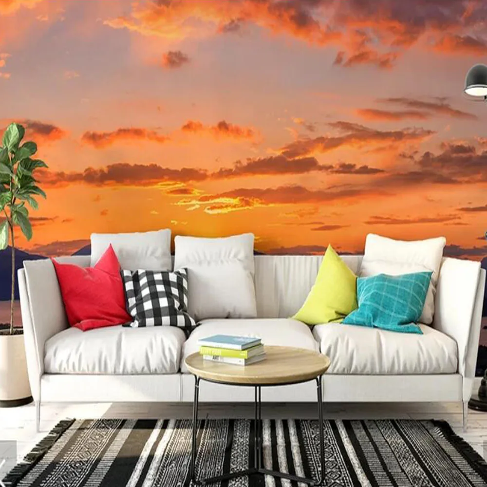 Sunshine Sunset Wallpaper Wall Mural Photo Printed Paper Living Room Bedroom Wallpapers for Bathroom Customize | Обустройство дома