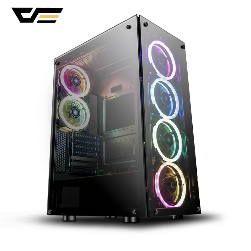 Игровой чехол darkFlash Phantom черный ATX Mid Tower настольный компьютер игровой корпус с 6 шт