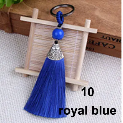 10 royal blue Брелок с кисточками декоративный шелк DIY кисточка шелковая кисточка швейная ткань аксессуары бахрома отделка для DIY кулон кисточкой сумка Декор - Цвет: 10 royal blue