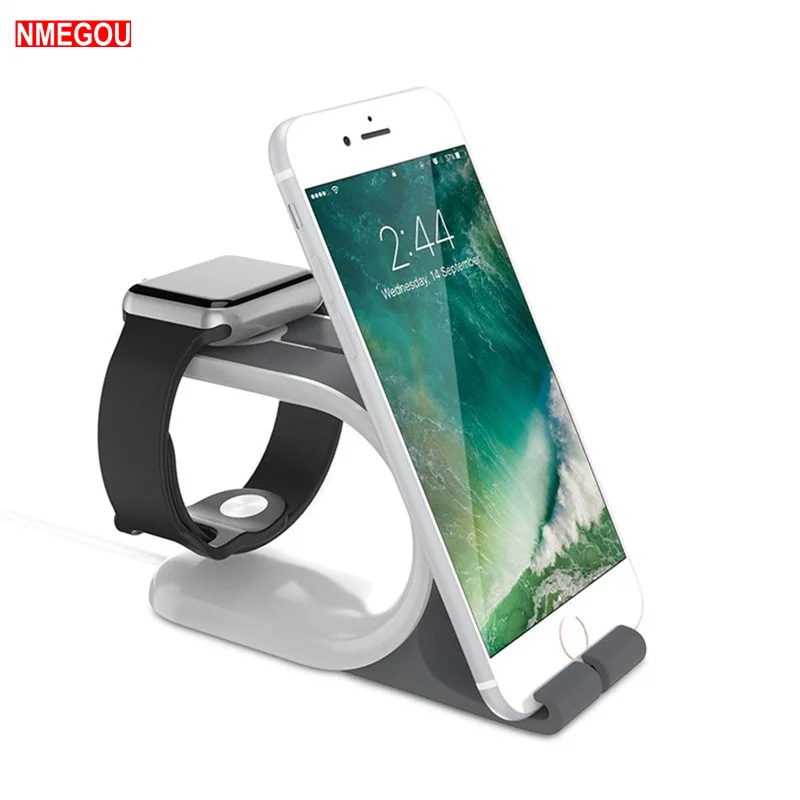 2 в 1 силиконовый держатель для Apple Watch и IPhone подставка Док станция офисный Штатив I