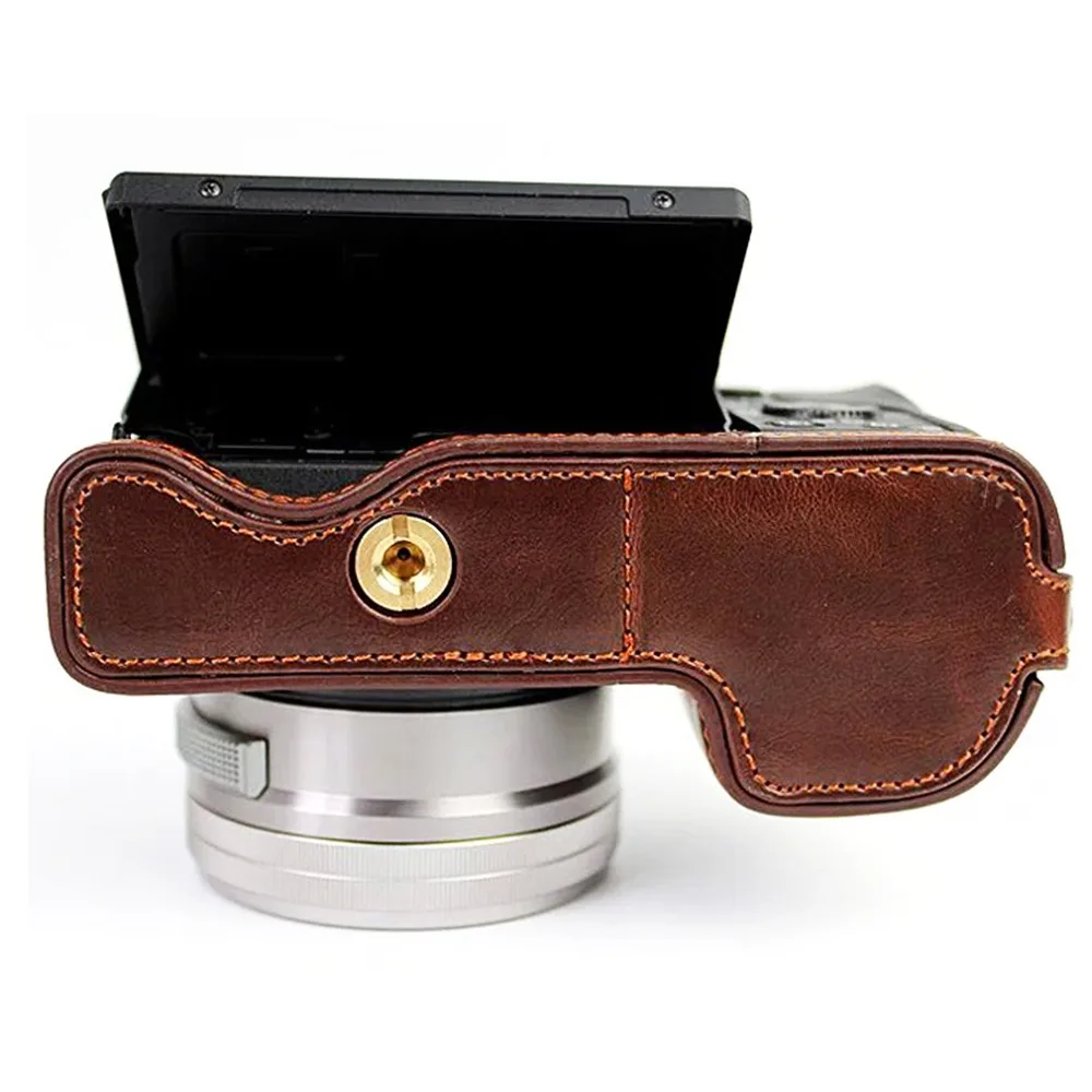 Половина тела из искусственной кожи чехол для камеры Сумка sony A6400 A6300 ILCE 6400 крышка