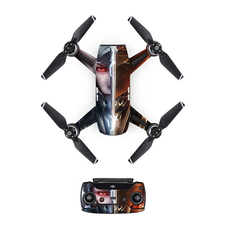 ПВХ наклейка из углеродного волокна для DJI Spark наклейки защитная кожа Наклейка s для дрона корпус пульта дистанционного управления и 3 батареи - Цвет: 145