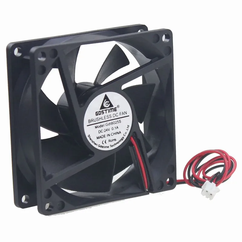 2 шт. Gdstime 80x80x25 мм DC 24 В бесщеточный двигатель кулер PC cpu VGA вентилятор охлаждения 8 см 80 мм x 25 мм 8025