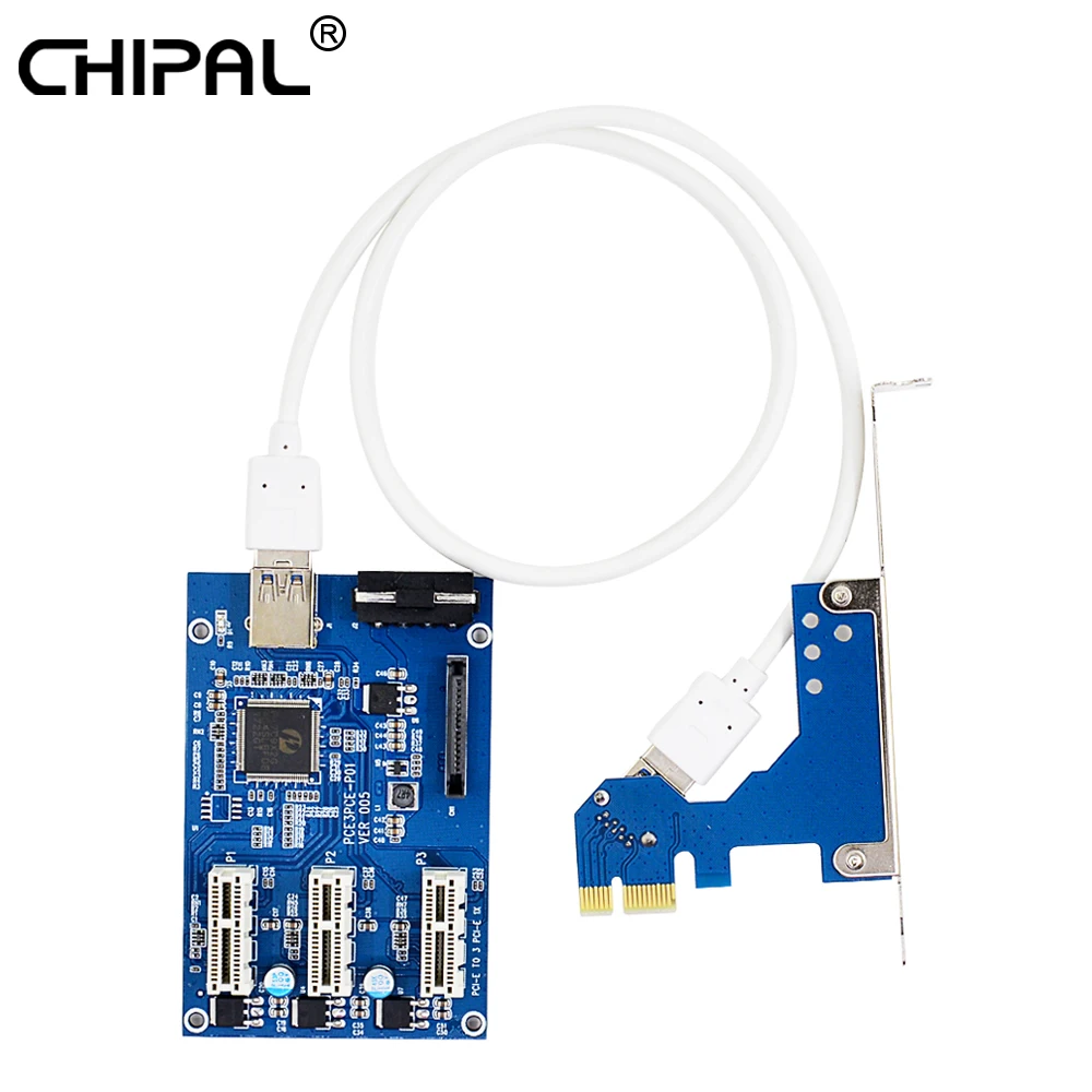 CHIPAL PCI E к 3 1X Слоты Райзер карта Mini ITX внешнему PCIE слот адаптер множитель карты с