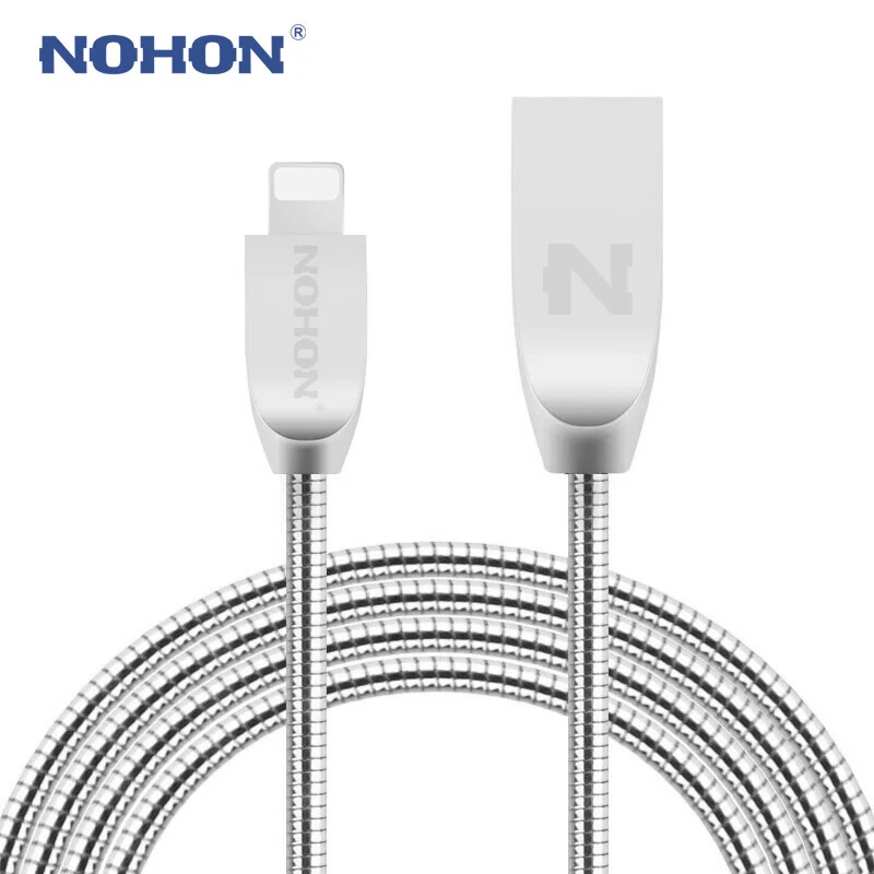 NOHON USB кабель для быстрой зарядки 8pin USB кабель для iOS 7 8 9 10 Apple iPhone 8X7 6 6S Plus 5 5S SE кабель для синхронизации данных мобильного телефона - Цвет: Silver