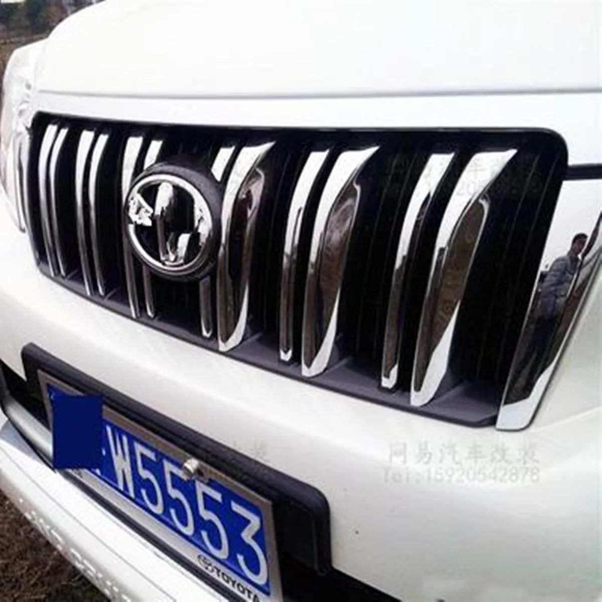 Хромированная ABS передняя сетчатая решетка Накладка для Toyota Land Cruiser Prado 150 2010 2011 2012 2013 Аксессуары