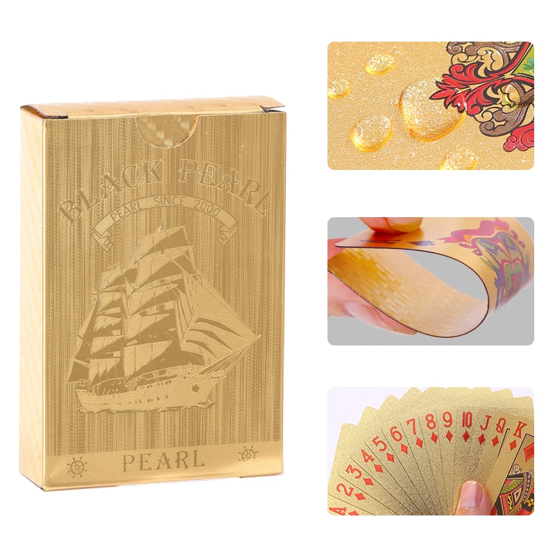 Golden Plastic Playing Cards Waterproof PVC Poker Creative Collection Durable Gift Game Cards Plastic Poker Cards Playing