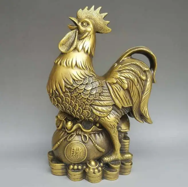 

Collection fine workmanship brass wealth cock crafts statue