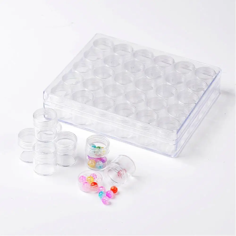 Plastic Bead Containers Clear Box for Jewelry Beads Rhinestone Nail Art Packaging Column bottle : 26x29mm,30pcs/set