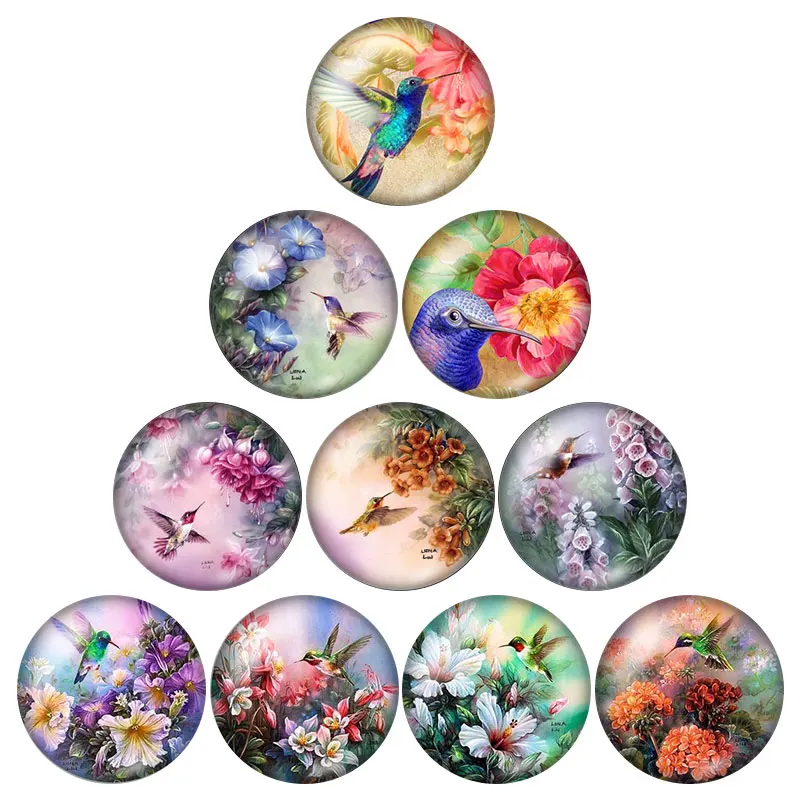 Новинка BeautyBirds hummingbird10 шт. Смешанные 12 мм/16 мм/18 мм/25 мм круглые фотостекла