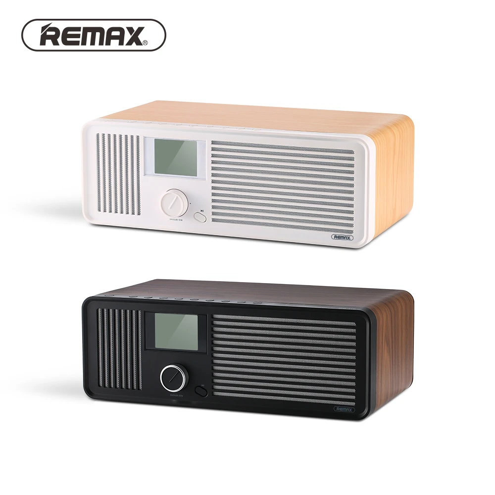 

REMAX Retro Wood Dual Loudspeakers Wireless Bluetooth Speaker Alarm Clock Support AUX Radio Fm USB smart device charging RB-H8