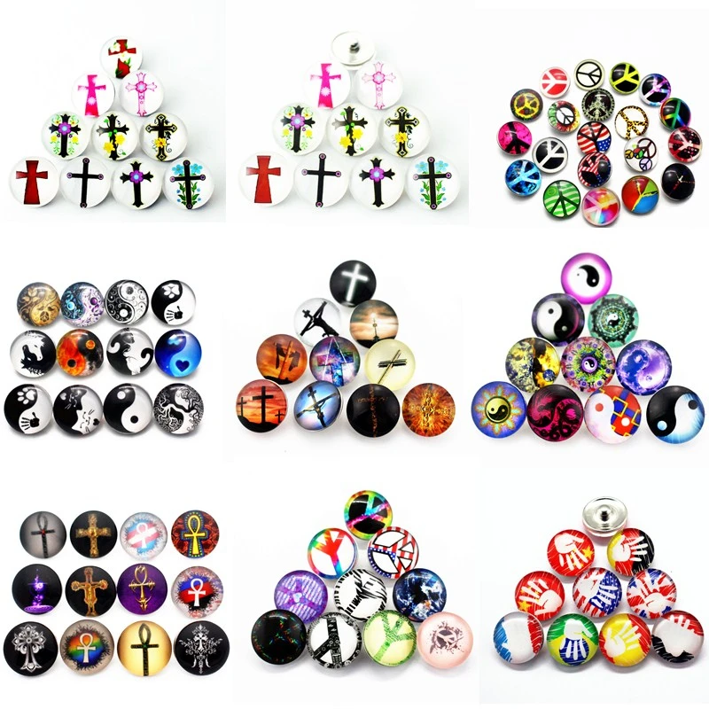 Стеклянные крестообразные защелки на кнопках 10 шт./лот 18 мм | Украшения и