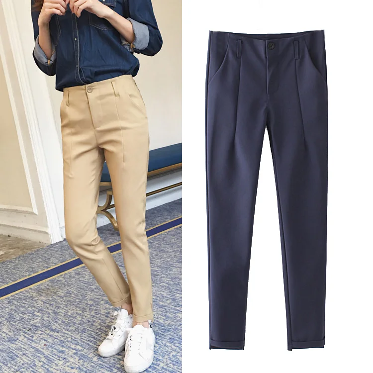In the spring of 2017 new women's European style fashion all-match slim casual suit pants | Женская одежда
