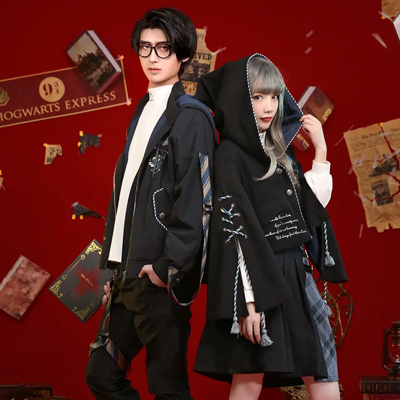 Костюмы для косплея колледжа Ravenclaw для взрослых, плащ Гермионы, куртки, юбки, рубашки для женщин, девочек и мальчиков, вечерние, школьная одежда