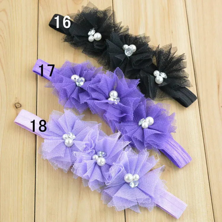 Повязка на голову из тюля с цветами для девочек 8 шт./лот 18 цветов|party crazy|party confettiparty