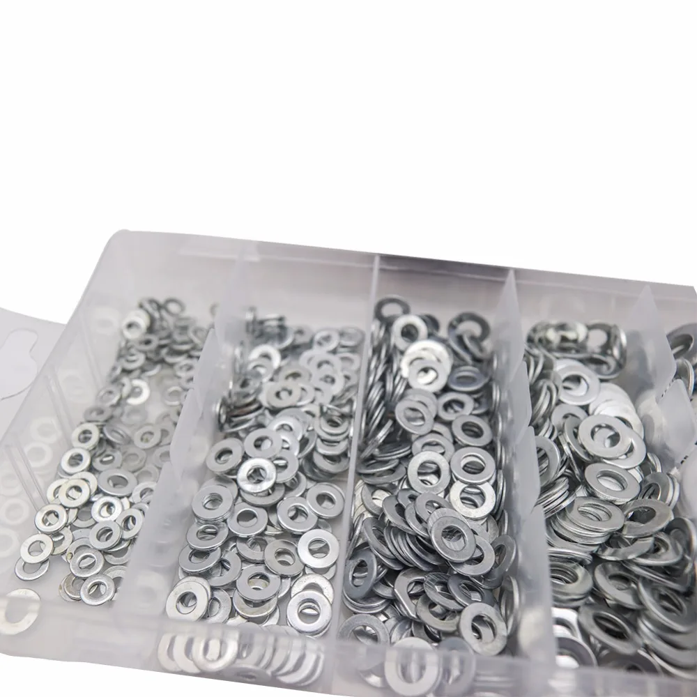 900 шт. металлическая кольцевая прокладка плоские шайбы ассортимент M3 M4 M5 M6 M8 M10