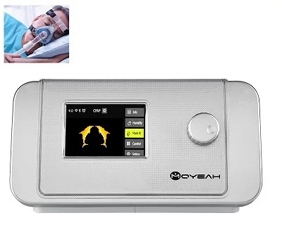 MOYEAH CPAP Машина медицинское оборудование с носовой маской для всего лица sd-карта для апноэ сна носовая маска против храпа - Цвет: Серебристый