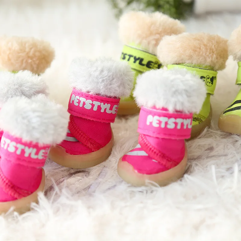 Спортивная зимняя обувь для собак 4 шт./компл. ботинки маленьких хлопковые