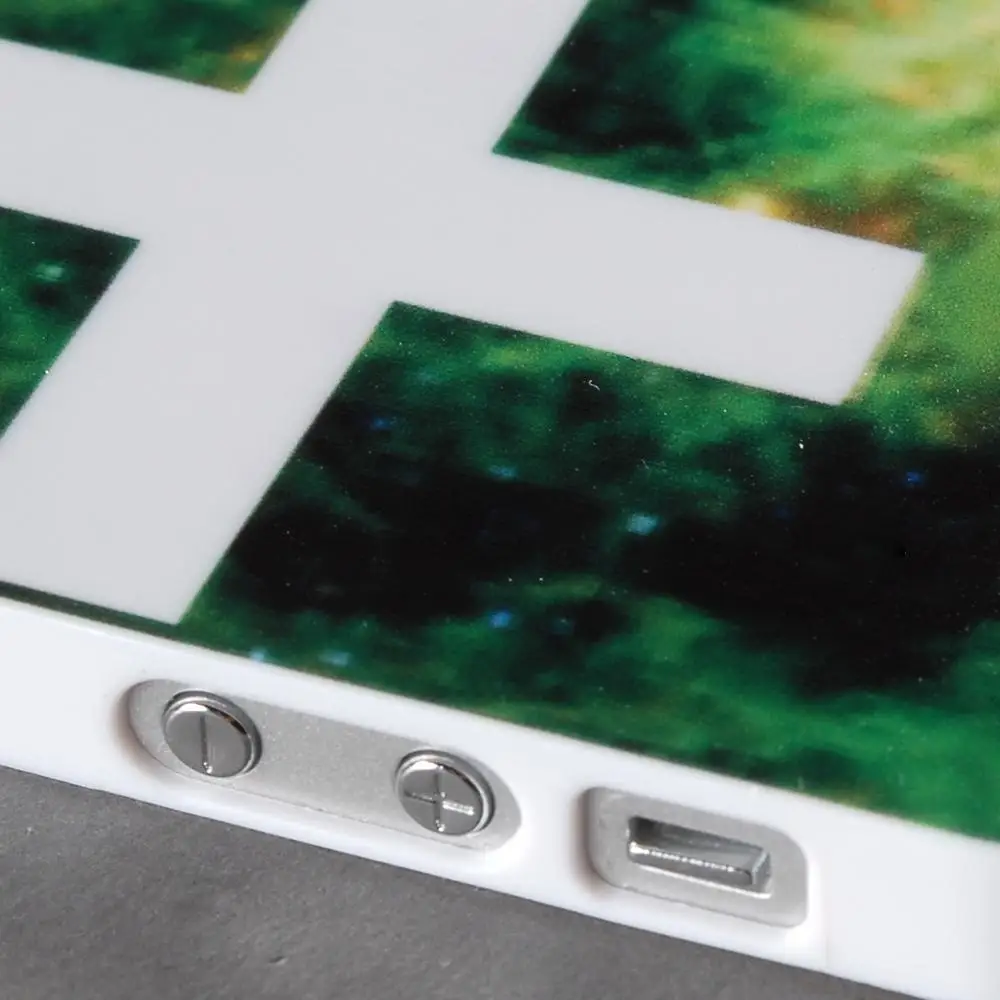 Hard Fashion Forest Cross Print Back Phone Case 5 5s Slim Cover for 11g Square iPhone Green White |