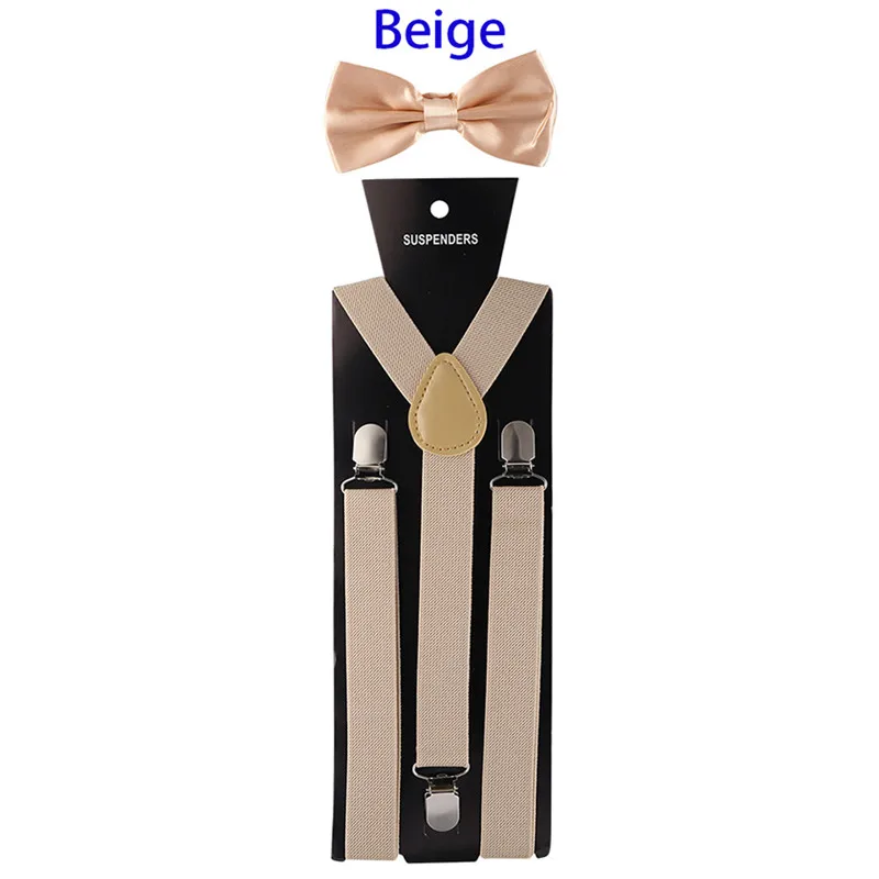 Style 3 Модный Одноцветный мужской ремень с бабочкой, набор для мужчин и женщин, подтяжки, полиэстер, y-образные подтяжки, разноцветный регулируемый галстук-бабочка, эластичная - Цвет: Style 3