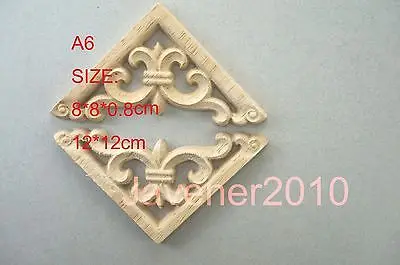 A6-12x12cm деревянный резной уголок аппликация Неокрашенная рамка наклейка на дверь