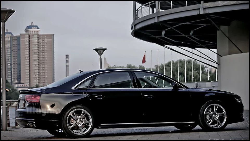 Задний спойлер для багажника из стекловолокна ABT для AUDI A8 D4 2010 2011 2012 2013 года, задний спойлер для автомобиля, матовый серый(3 шт