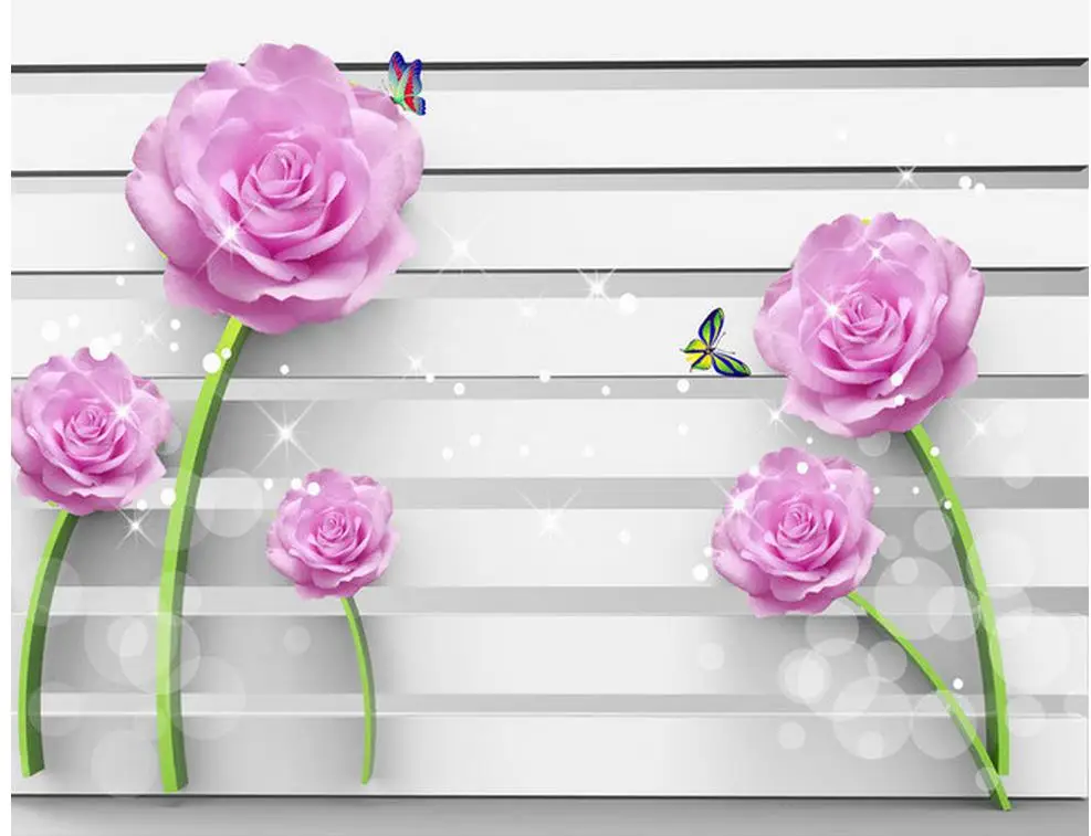 Украшение дома 3D стереоскопический розовый фон настенная фотообои фото обои для