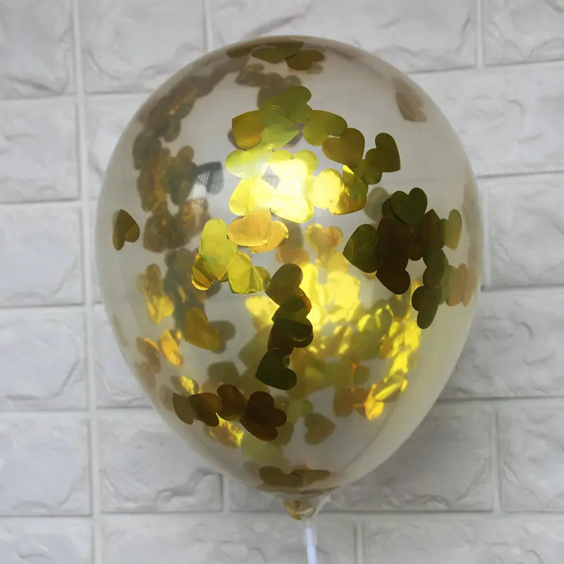 Золотой Блеск Конфетти День Святого Валентина сердце воздушный шар галентина