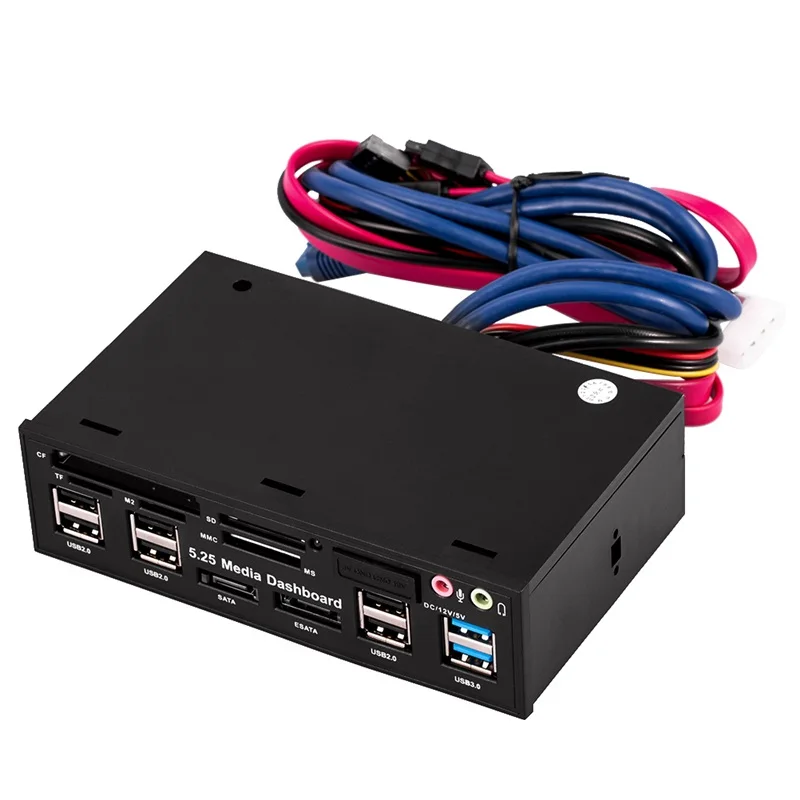 Мульти Функция 5 25 &quote SATA dual USB 3 0 шесть 2 пять в одном кард ридер спереди