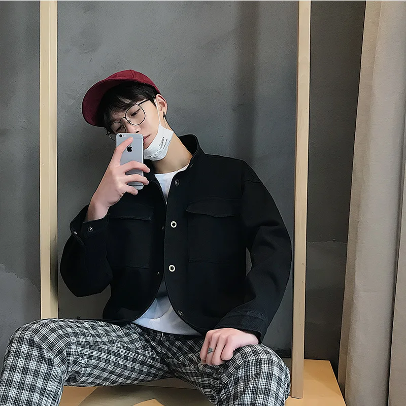 Новинка 2018 мужское пальто в Корейском стиле модная одежда свободная