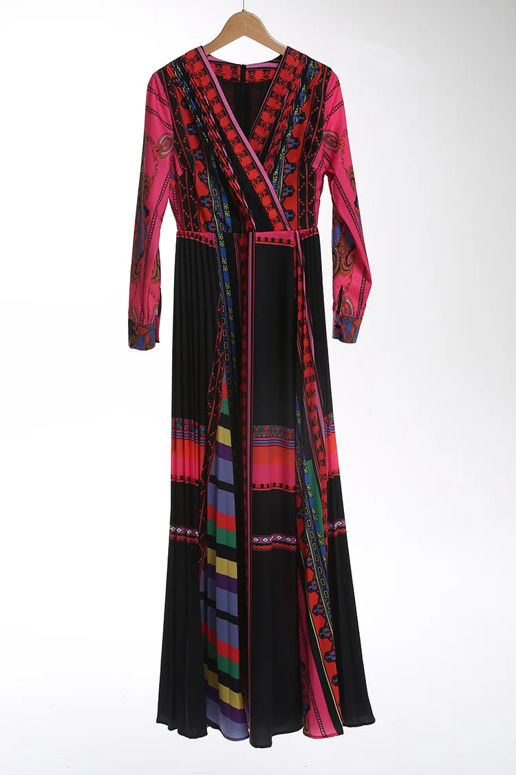 Новинка 2017 женщин осень взлетно посадочной полосы мода лоскутное печати v