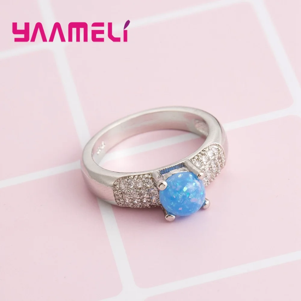 Женское кольцо из серебра 925 пробы с голубым опалом | Украшения и аксессуары