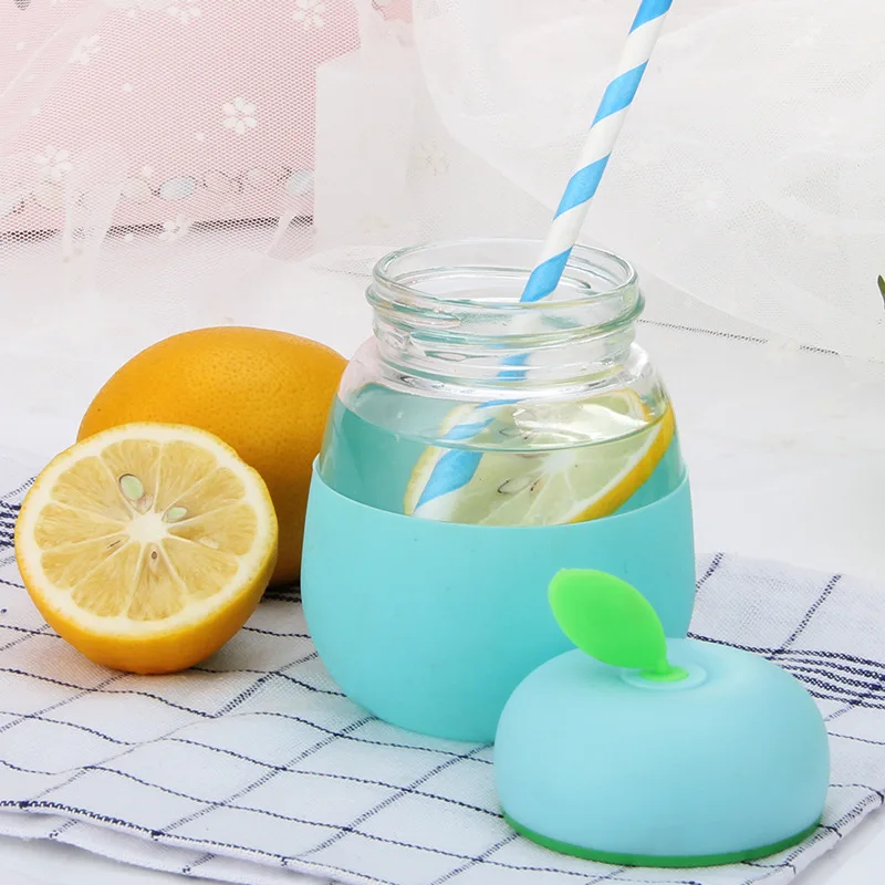Мультяшная креативная бутылка для воды из яблока с силиконовой изоляционной