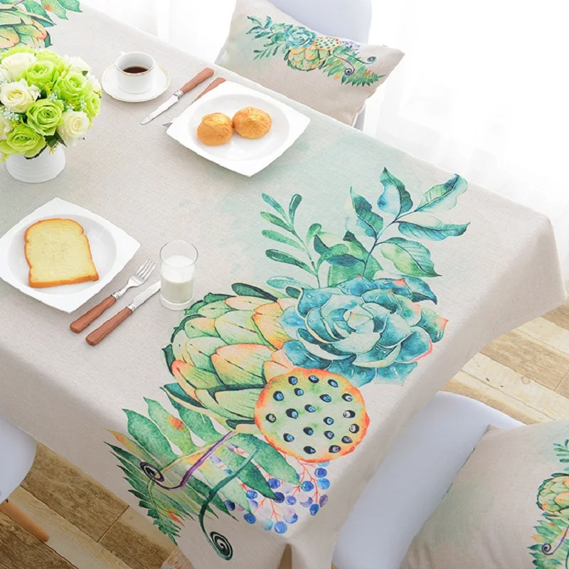 European Pastoral Plant Floral Printed Table Cloth Polyester Fabric Tablecloth Cover Home Textile | Дом и сад