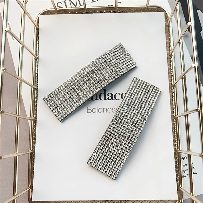 Модные женские роскошные камни со стразами простые волосы клип Bling Bb клип шпилька головной убор Инструменты для укладки волос аксессуары