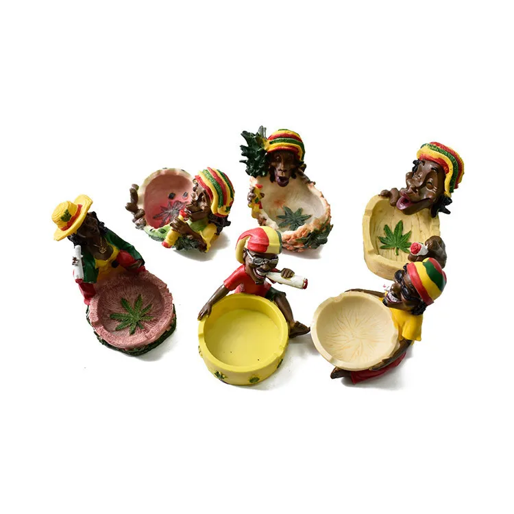 Unique Handmade Cool Fancy Funny Novelty Smoking Weed Herb Rasta Resin Bob Marley Jamaican Cigarette Ashtray