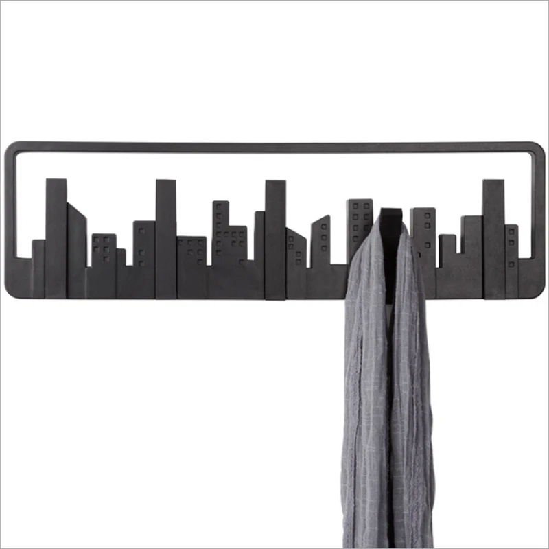 Horizon Coat Hook Wall Hanging Hook Door Hangers Multi-Group Hook Home Decoration Hooks Black