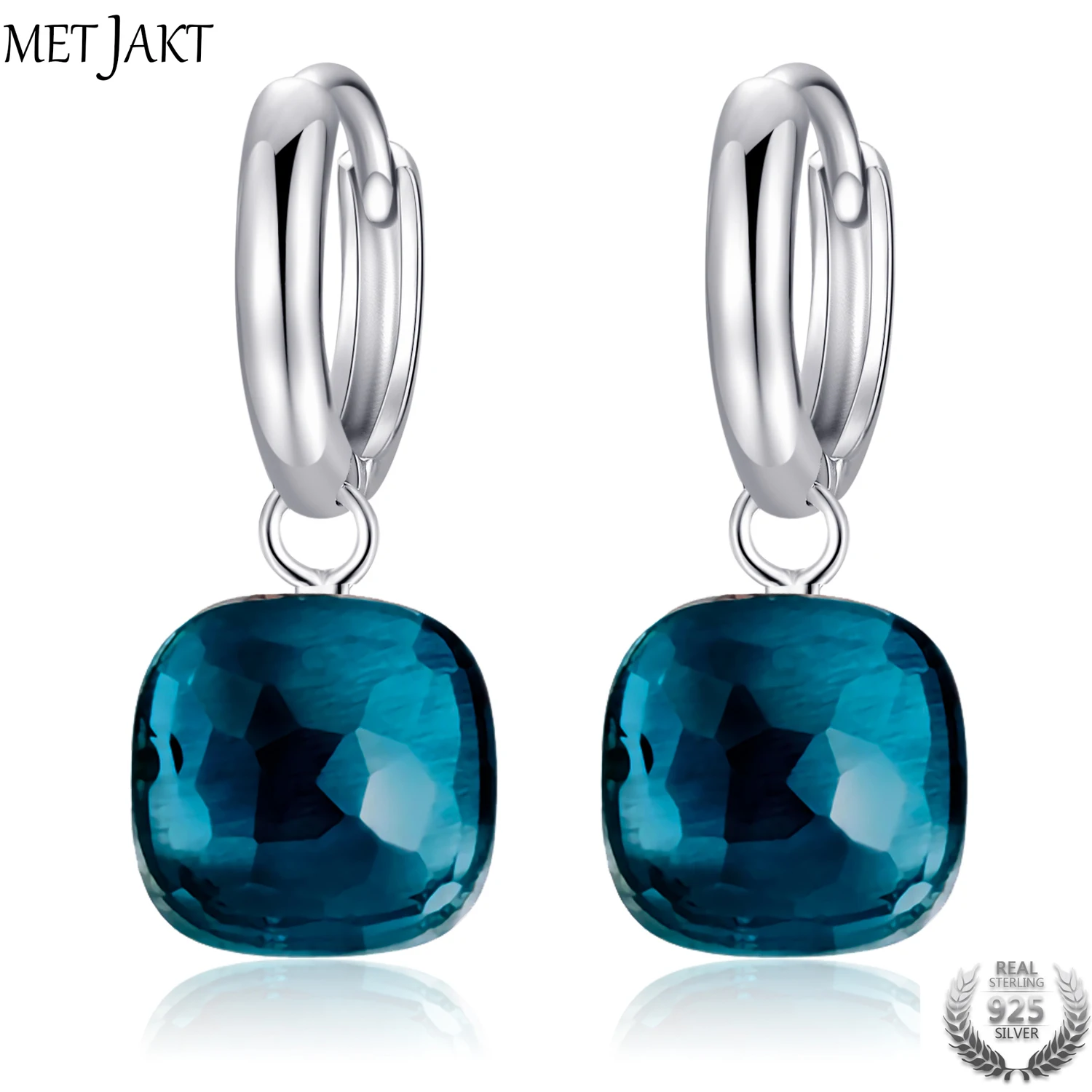 Серьги подвески из серебра 925 пробы с голубым топазом|earrings for|earrings for womenearrings women drop