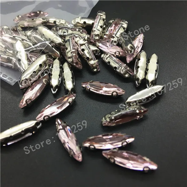 Pink 15x4 мм Navette пришить D коготь стразы смешанные цвета маркиза стекло, кристалл, камень конский глаз пришить Камень для платья аксессуары - Цвет: Pink