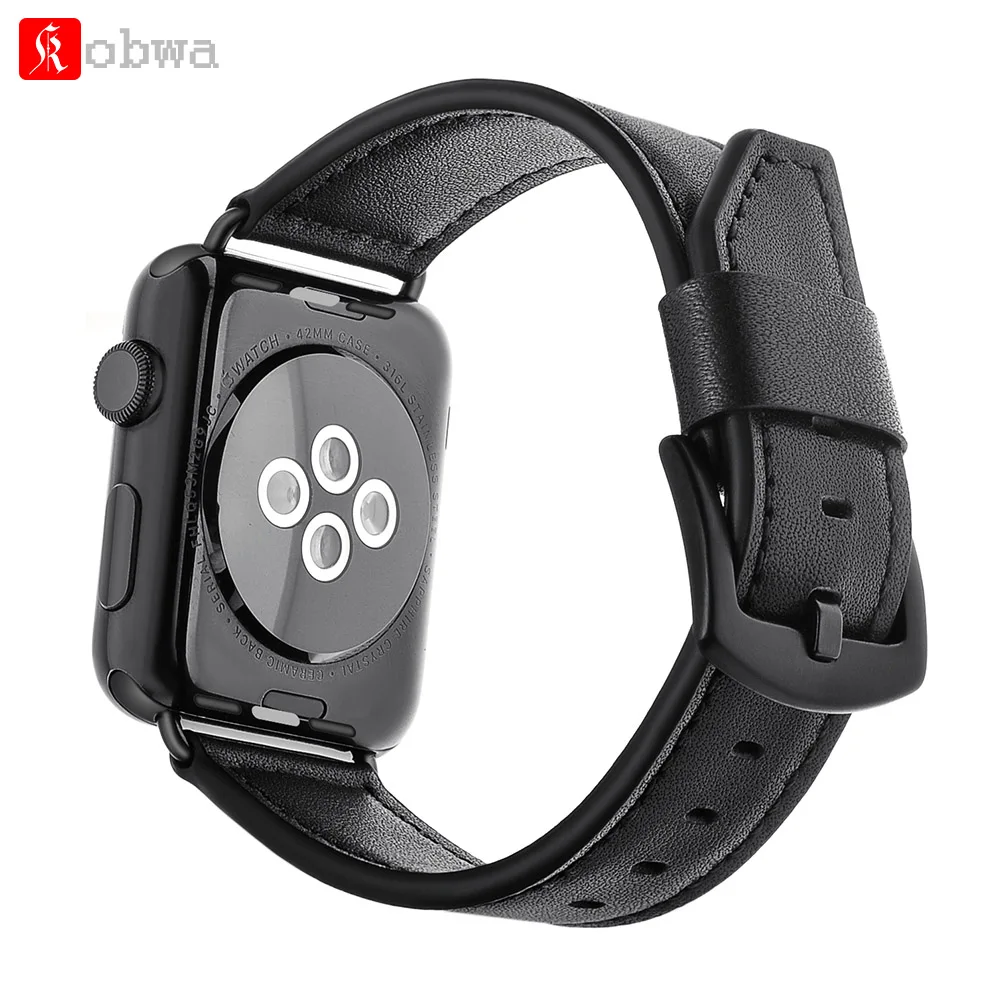 Kobwa Высокое качество кожаный браслет для iWatch спортивный ремешок Apple watch 42 мм 38