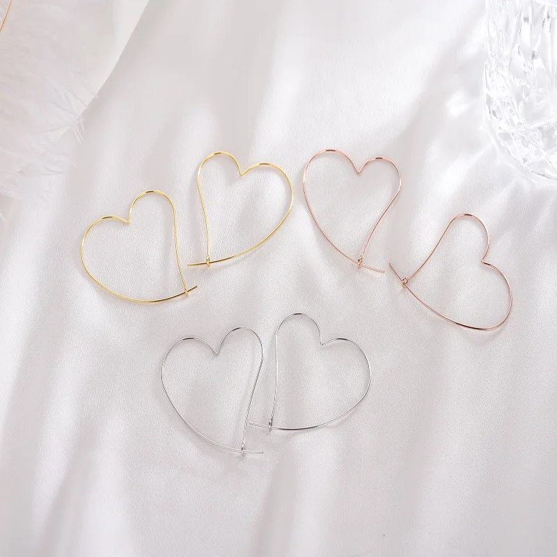 loop heart gold charm hoop earrings charms female sterling silver 925 jewelry earing gifts for women boucle d'oreille femme 2019 |