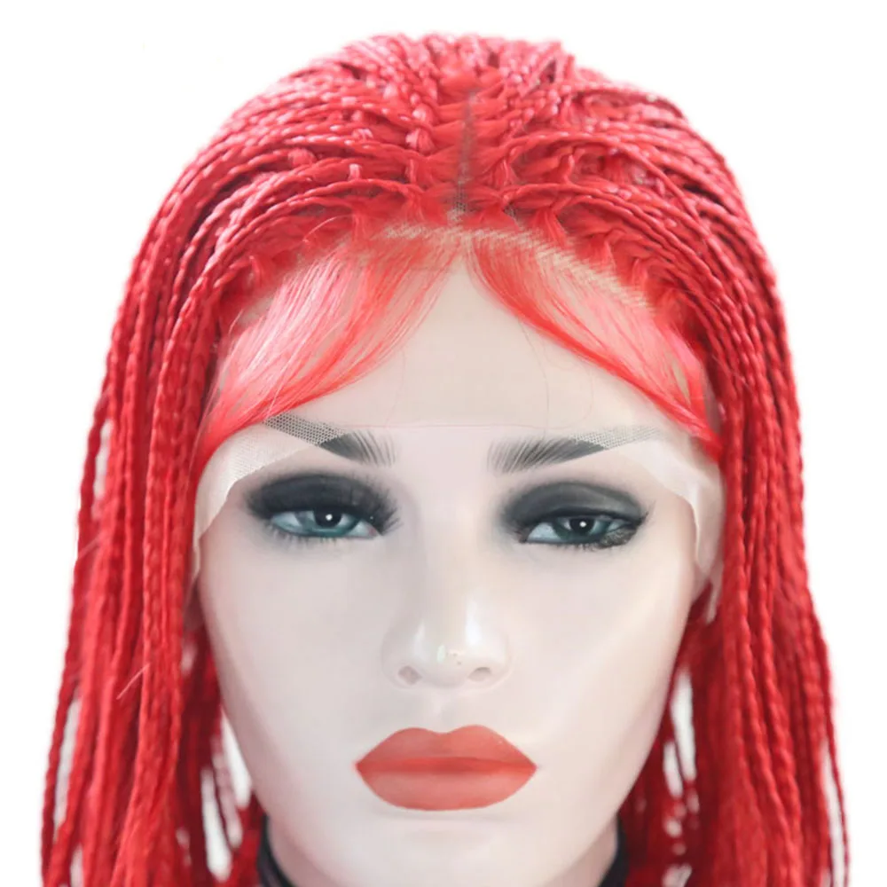 Микро косички Charisma короткий Боб синтетические кружевные передние парики красный