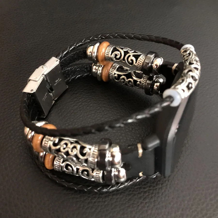 Ремешок из натуральной кожи для Amazfit Bip плетеный браслет в стиле ретро Xiaomi Huami