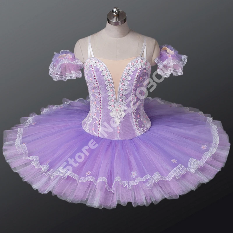 

Профессиональная балетная пачка фиолетового лебедя для взрослых женщин, белые кружевные крестообразные балетные костюмы для девочек, Одеж...