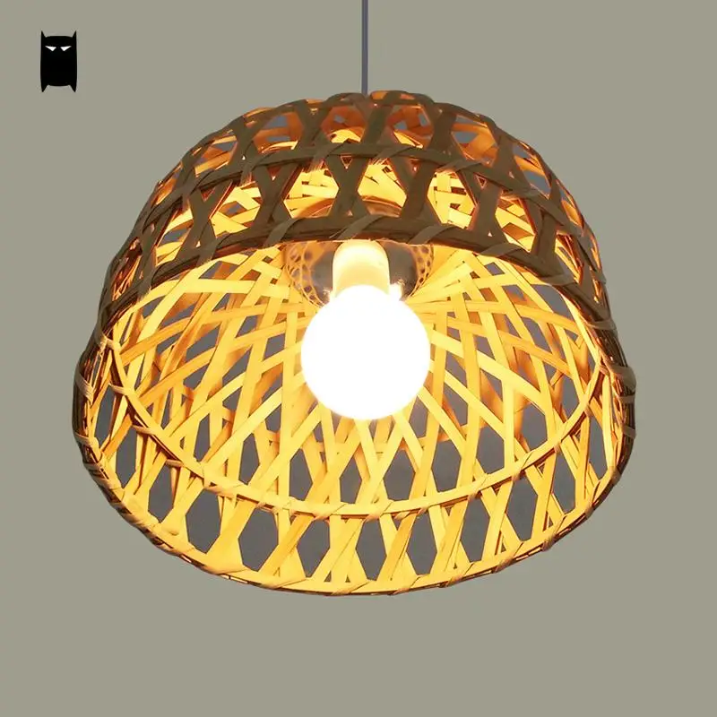 Круглая плетеная из натурального кофе и бамбука подвеска в виде корзины ротанга