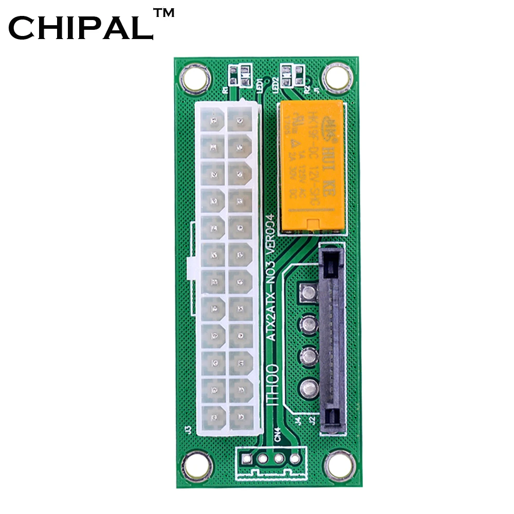 CHIPAL 10 шт. карта PSU преобразователь ATX 24Pin к 15Pin SATA Двойной источник питания