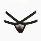 Женские блестящие стринги, бесшовные трусики, сетчатые трусики, черные сексуальные стринги из полиэстера, нижнее белье, стринги для женщин F300129