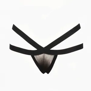 Женские блестящие стринги, бесшовные трусики, сетчатые трусики, черные сексуальные стринги из полиэстера, нижнее белье, стринги для женщин F300129